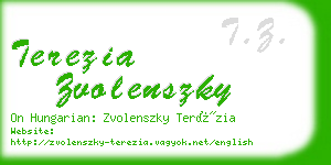 terezia zvolenszky business card